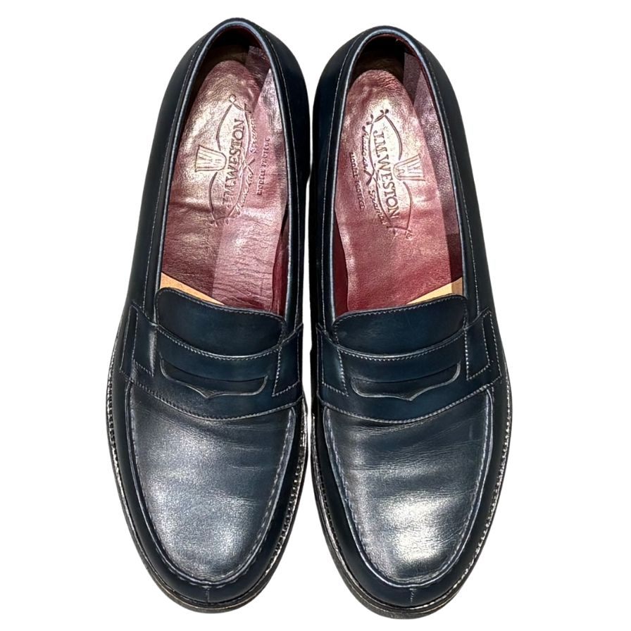ジェイエムウエストン レザーシューズ 180 シグネチャーローファー カーフ ボックスカーフ ブルー メンズ サイズ5.5C J.M.WESTON ローファー 約24.0cm【LA】【中古】