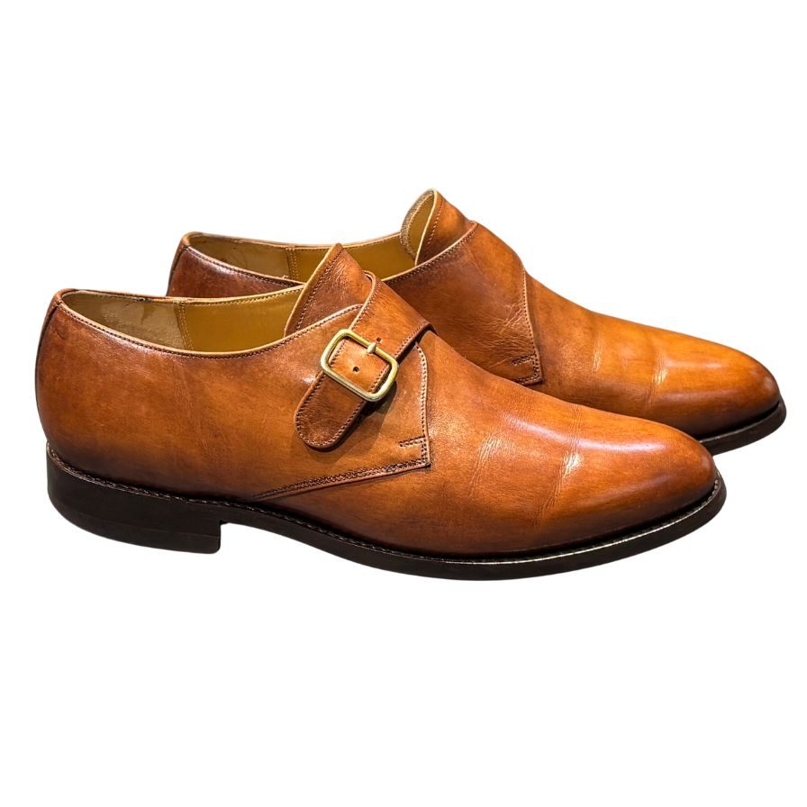 ロイドフットウェア レザーシューズ シングルモンク 2822ER04 ウォルナット UK8.5E Lloyd Footwear ビジネスシューズ 約27.0cm【LA】【中古】