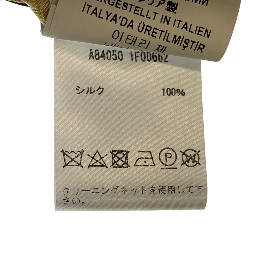 美品◆ヴェルサーチ 長袖シャツ バロッコ A84050 1F00662 シルク100% 総柄 ゴールド系 サイズ40 Versace メンズ【AFB19】