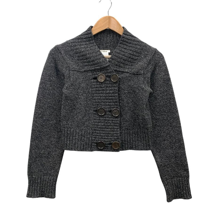 美品◆クロエ カーディガン ウール ショート丈 レディース サイズXS グレー Chloe 【AFB34】