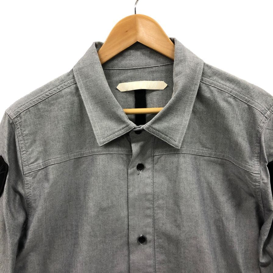中古◆オフホワイト 16SS 長袖シャツ 袖ワッペン グレー サイズS OFF-WHITE 【AFB47】