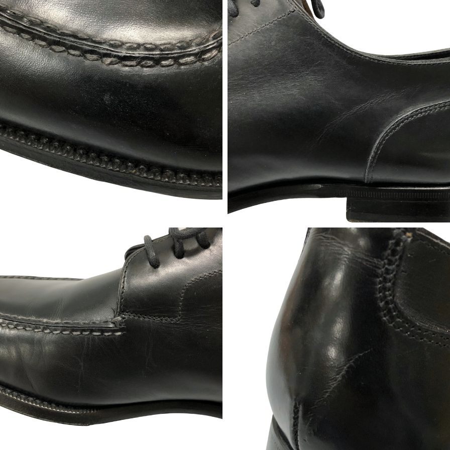 サントーニ レザーシューズ 51071 Uチップ メンズ サイズ6.5 ブラック Santoni 約26.5cm【AFC44】