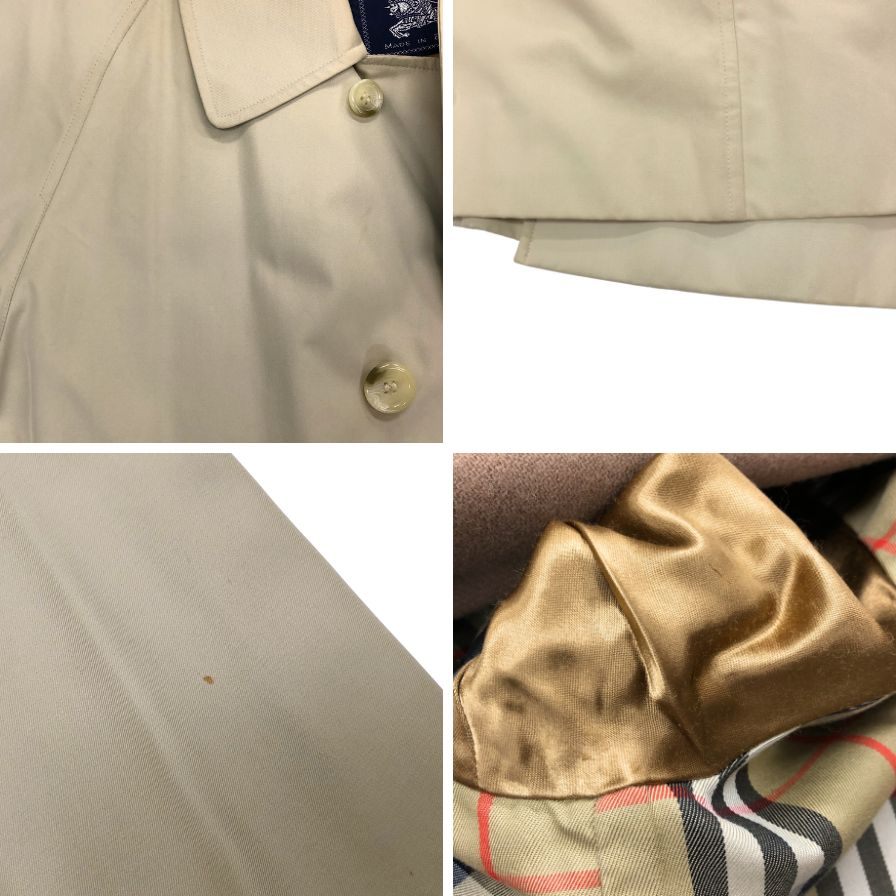 中古◆バーバリー バルカラーコート 90S 旧タグ ライナー付き ベージュ メンズ サイズ表記なし Burberry 【AFB43】