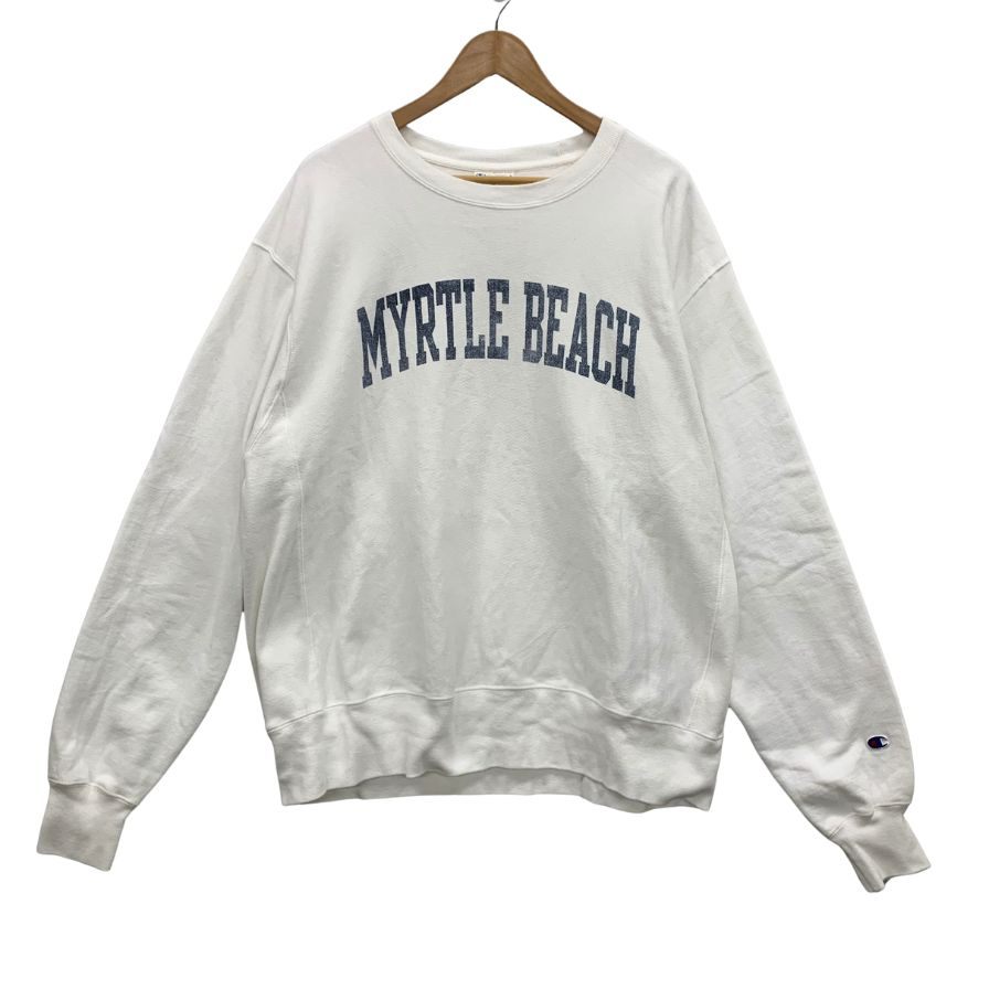 極美品◆チャンピオン トレーナー リバースウィーブ マートルビーチ サイズL ホワイト Chamipion Myrtle Beach 【AFB27】