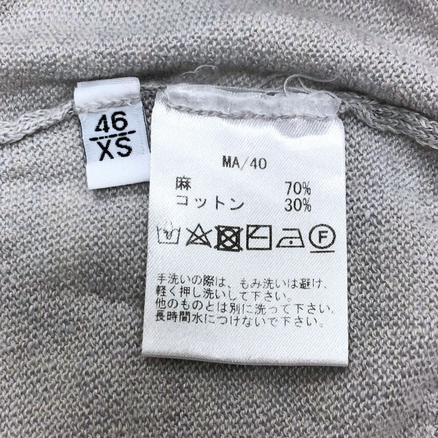 中古◆セッテフィーリカシミア 半袖ニット ライトグレー サイズ46 メンズ リネン Settefili Cashmere 【AFB16】