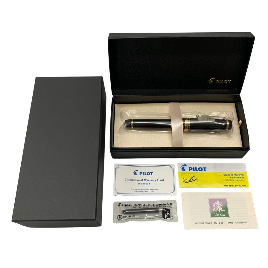 パイロット 万年筆 カスタム 漆 Urushi ペン先18K FKV-88SR-B-FM ブラック ユニセックス PILOT【AFB53】