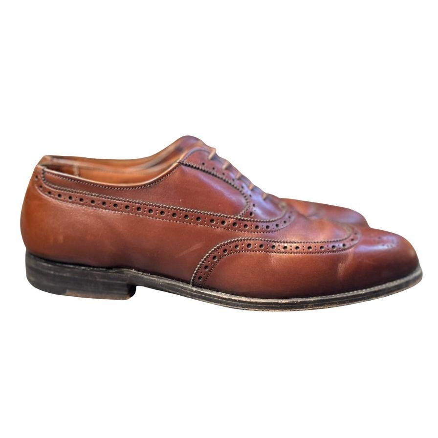 オールデン レザーシューズ 927 旧ロゴ ウイングチップ カーフ ブラウン メンズ サイズUS7.5E ALDEN スエードシューズ 約25.0cm【LA】【中古】