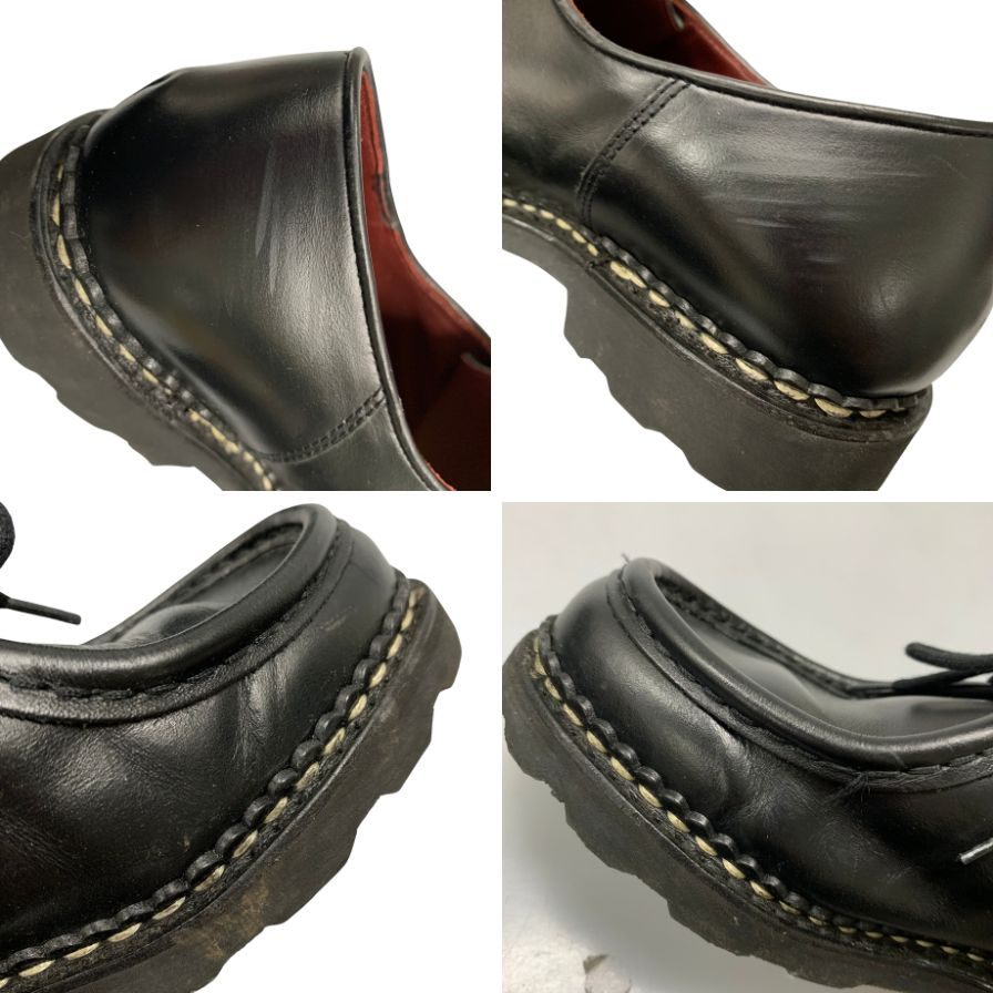 パラブーツ レザーシューズ ミカエル チロリアン トリコロールタグ サイズ39.5 メンズ ブラック PARABOOT MICHAEL ビジネスシューズ 約24.5cm【LA】【中古】