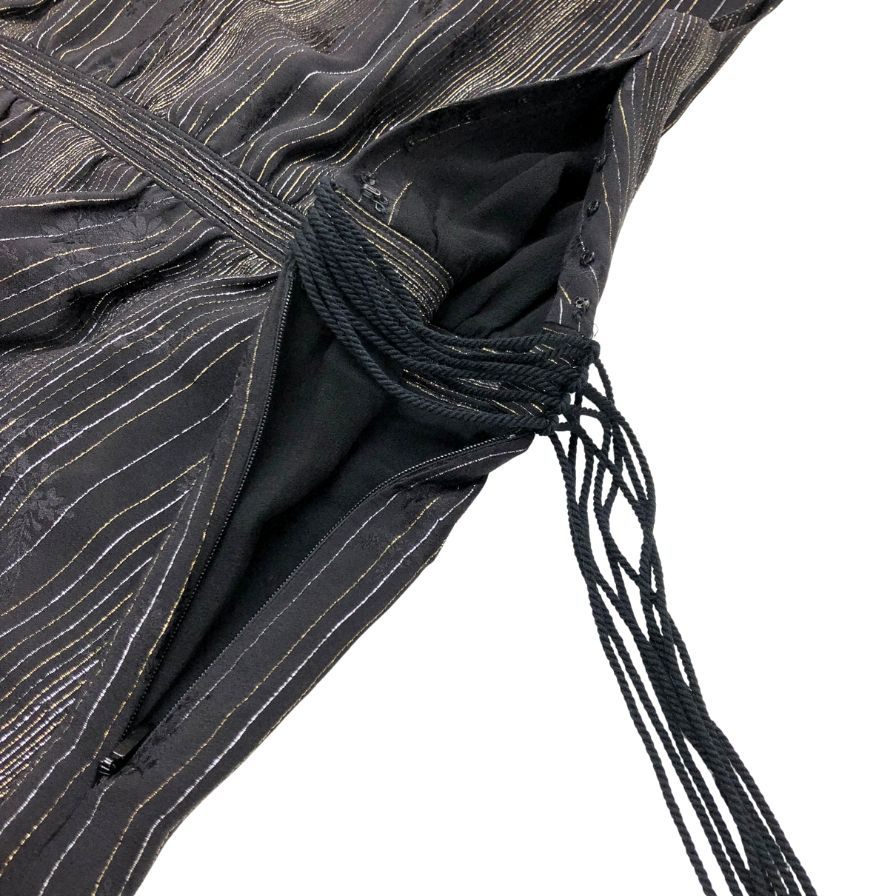 極美品◆サンローラン パリ ノースリーブ ワンピース シルク 2019 レディース サイズ42 ブラック SAINT LAURENT PARIS 【AFB13】