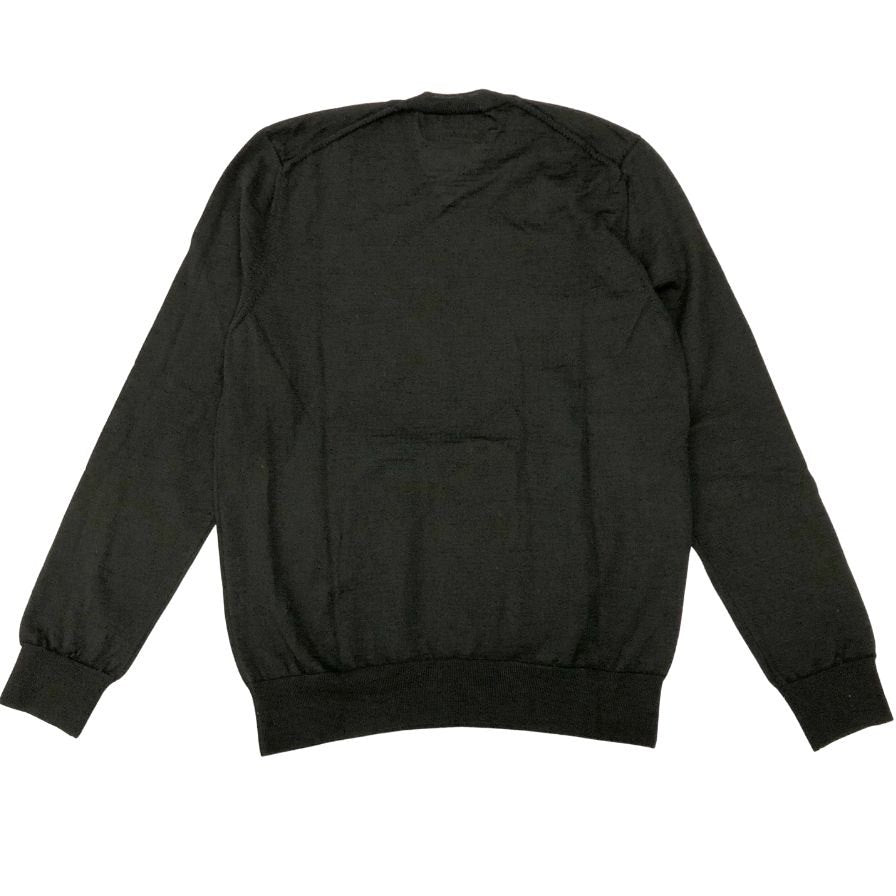 中古■コムデギャルソン ザ ビートルズ トップス ニット アップル刺繍 AD2015 ユニセックス サイズL ブラック COMME des GARCONS 【AFB38】