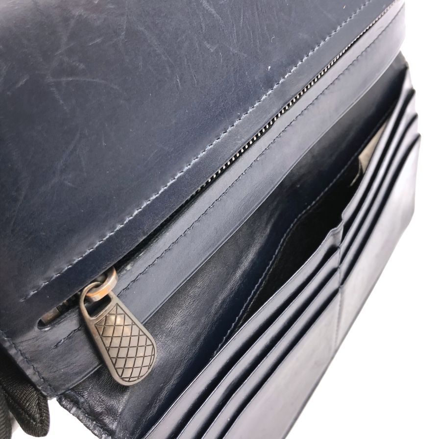 ボッテガヴェネタ 長財布 二つ折り クロコダイル ネイビー メンズ BOTTEGA VENETA【AFI27】