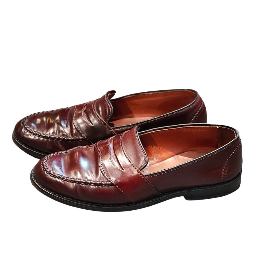 アレンエドモンズ レザーシューズ ローファー 4976 フルサドル コードバン ダークバーガンディ サイズUS7D Allen Edmonds ローファー 約25.0cm【LA】【中古】