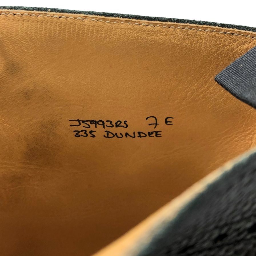 クロケット&ジョーンズ カントリーブーツ ダンディー 335ラスト グレインレザー メダリオン ブラック メンズ サイズ7E CROCKETT&JONES DUNDEE ブーツ 約26.0cm【LA】【中古】