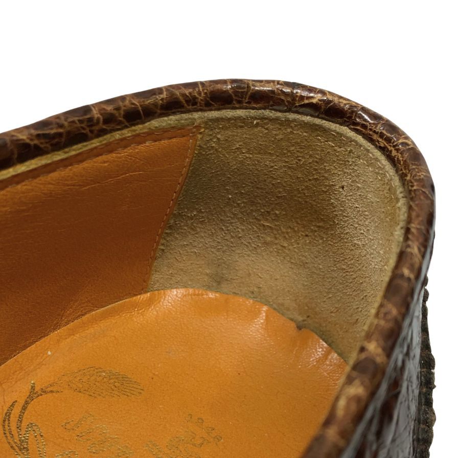 スコッチグレイン ペニーローファー 海亀 レザー コイン ブラウン メンズ サイズ25.0EE Scotch Grain ローファー 約25.0cm【LA】【中古】