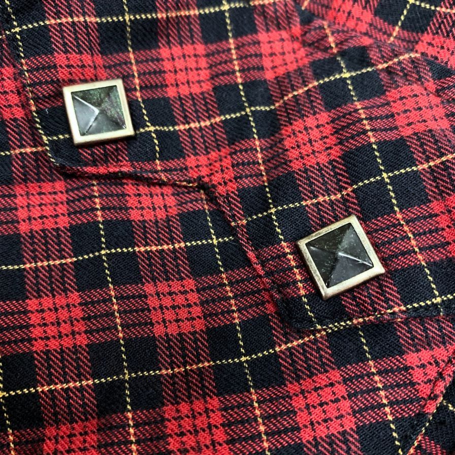 ダブルアールエル ウエスタンシャツ ワンスター チェック スタッズ レッド メンズ サイズS RRL Ralph Lauren【LA】