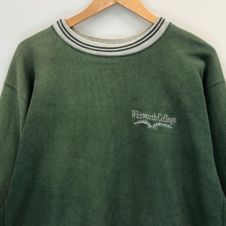 中古◆チャンピオン リバースウィーブ スウェット WHITWORTH COLLEGE グリーン メンズ サイズXXL Champion REVERSE WEAVE 【AFB18】