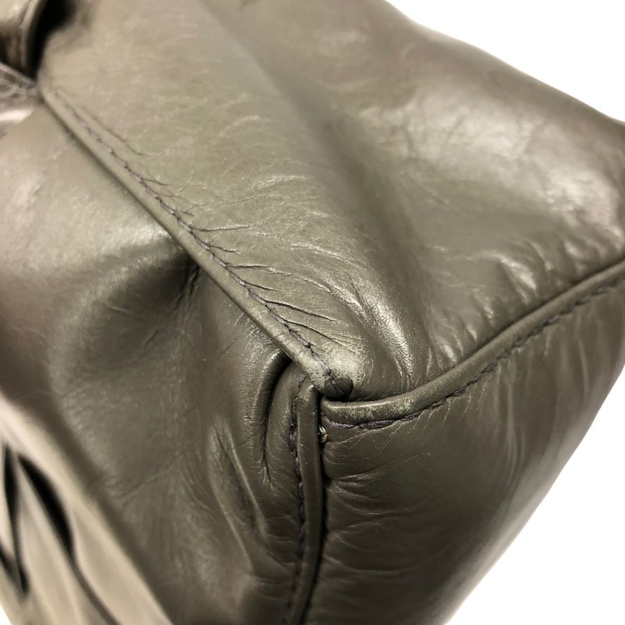 ボッテガヴェネタ ショルダーバッグ マキシイントレチャート レザー クロスボディ グレー メンズ BOTTEGA VENETA【AFE6】