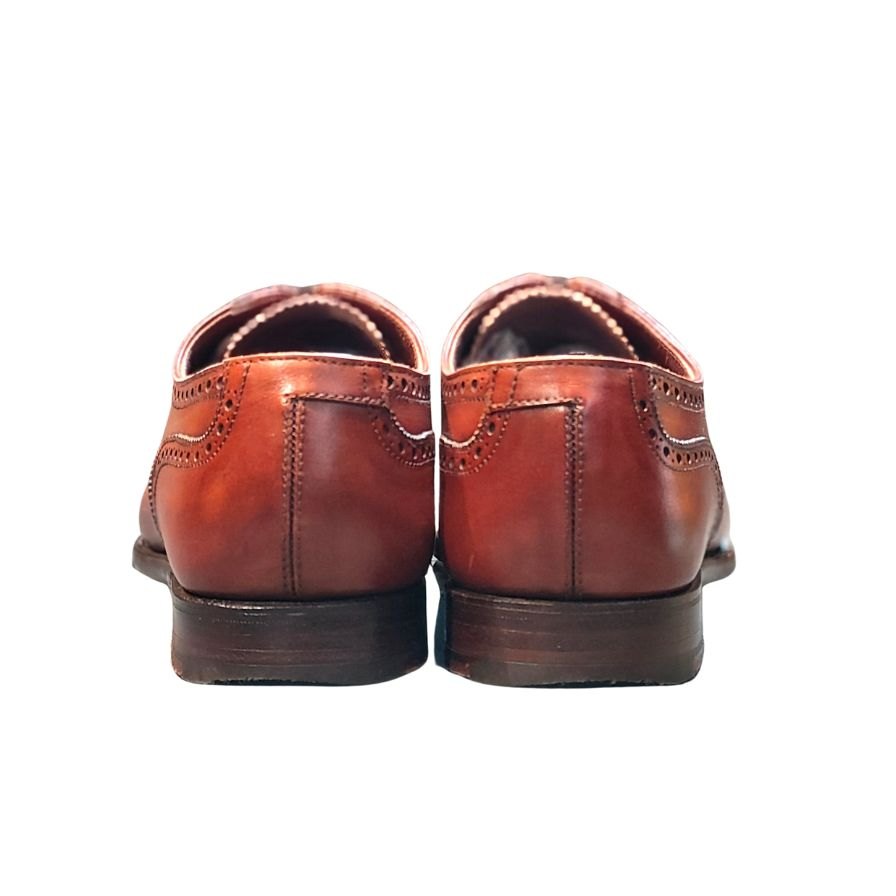 クロケット&ジョーンズ レザーシューズ セミブローグ ウェルベック ダイナイトソール ブラウン メンズ サイズ5E Crockett&Jones WELBECK ビジネスシューズ 約24.5cm【LA】【中古】