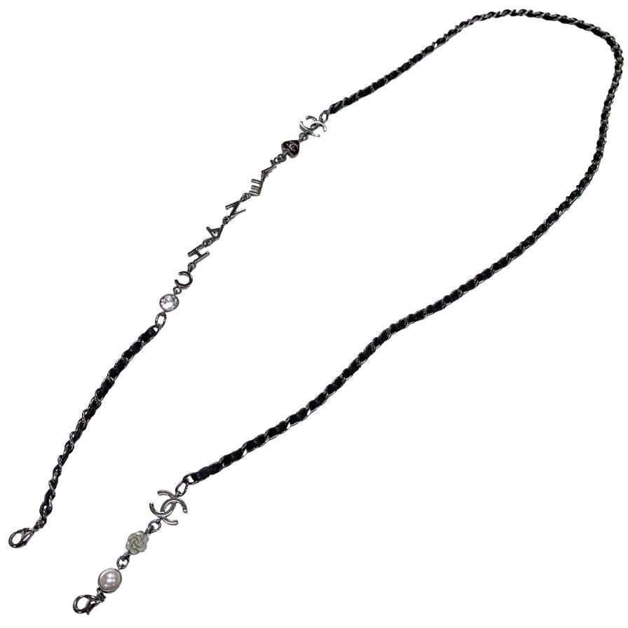 シャネル サングラス バタフライシェイプ グレーレンズ ブラック×シルバー 4274-Q 59□16 C101/T8 135 3P CHANEL【AFI13】