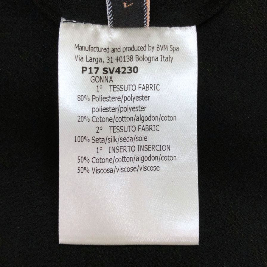 ジャンバティスタヴァリ 膝上丈 スカート フラワー総柄 刺繍 イタリア製 レディース サイズXS ブラック系 GIAMBATTISTA VALLI【20250522さい7】