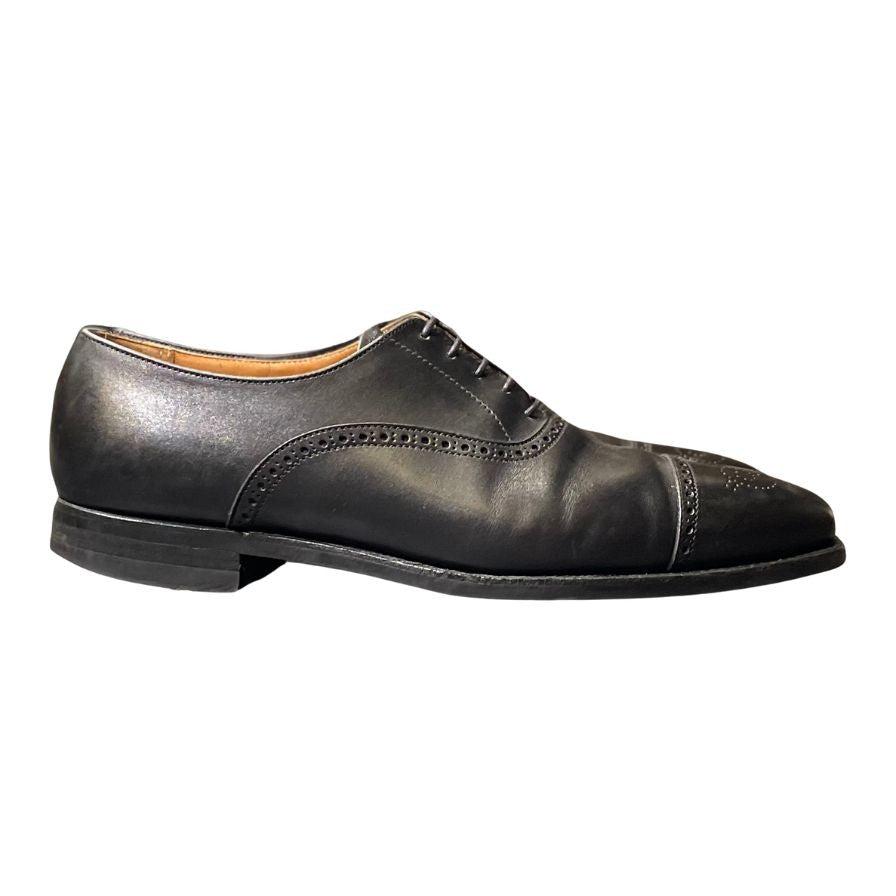 クロケット&ジョーンズ レザーシューズ モールトン2 セミブローグ ブラック メンズ サイズUK7E CROCKETT&JONES MALTON2 約26.0cm【LA】【中古】