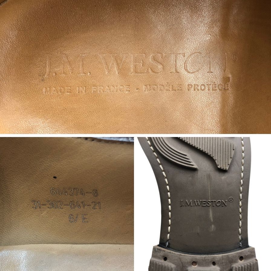 ジェイエムウエストン レザーシューズ ゴルフ 641 ネイビー サイズ6E メンズ J.M.WESTON ビジネスシューズ 約25.5cm【LA】【中古】