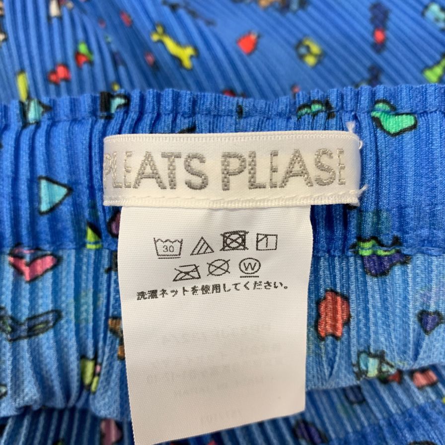 プリーツプリーズ パンツ PP23JF732 ポリエステル レディース 宇宙柄 ブルー系 サイズ4 PLEATS PLEASE 【AFB10】