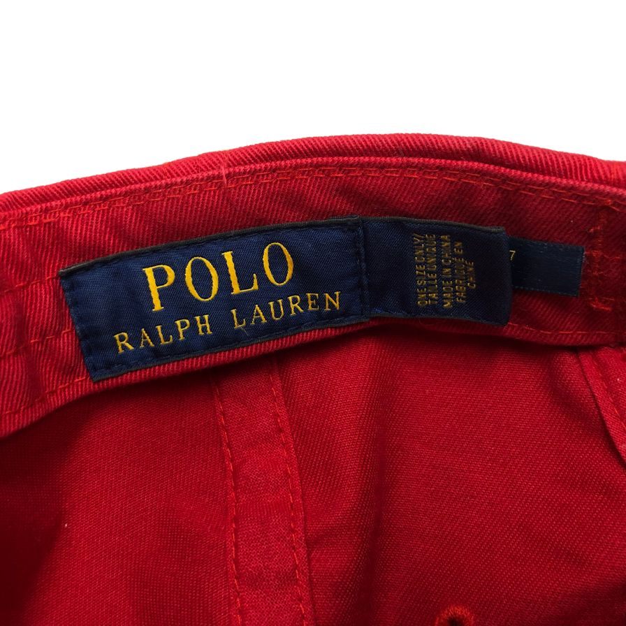 ポロラルフローレン キャップ 帽子 6パネル 刺繍 コットン レッド メンズ POLO RALPH LAUREN【AFI1】
