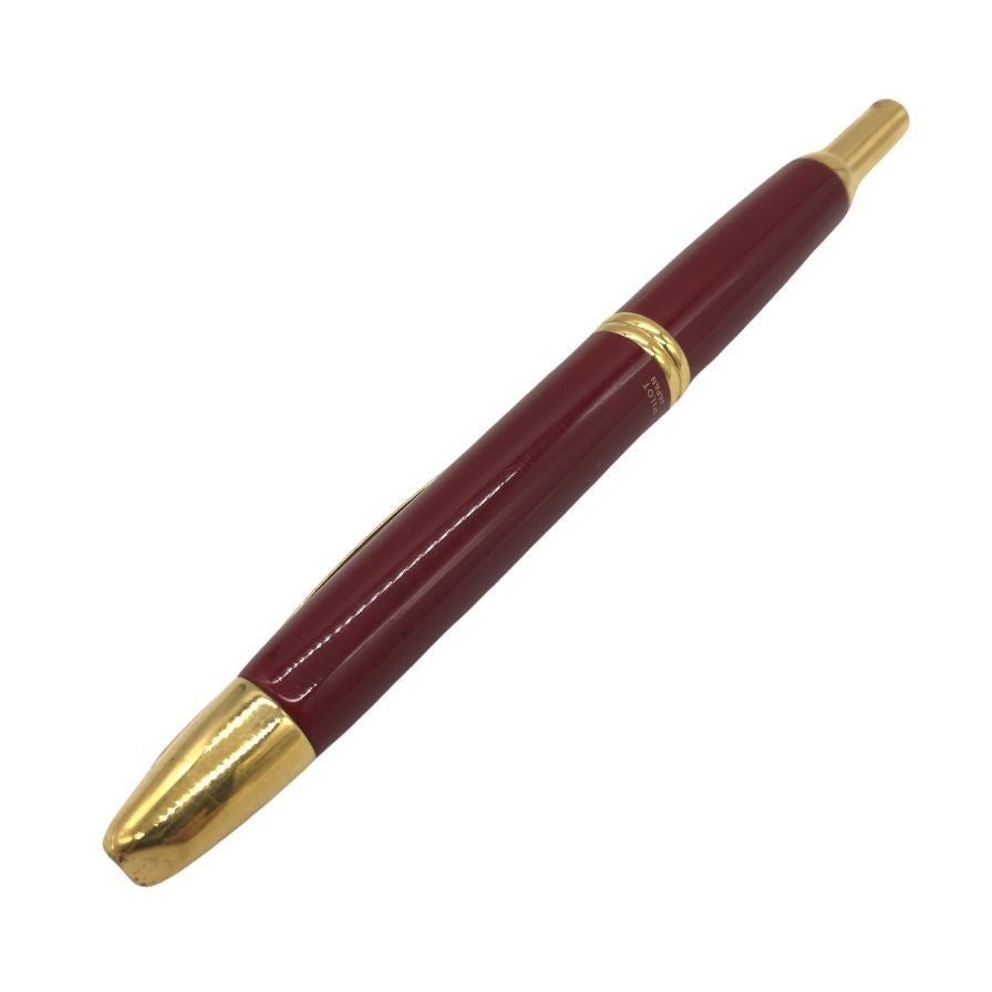 中古◆パイロット 万年筆 ノック式&プッシュ式 ペン先 18K ボルドー×ゴールド PILOT【AFI4】