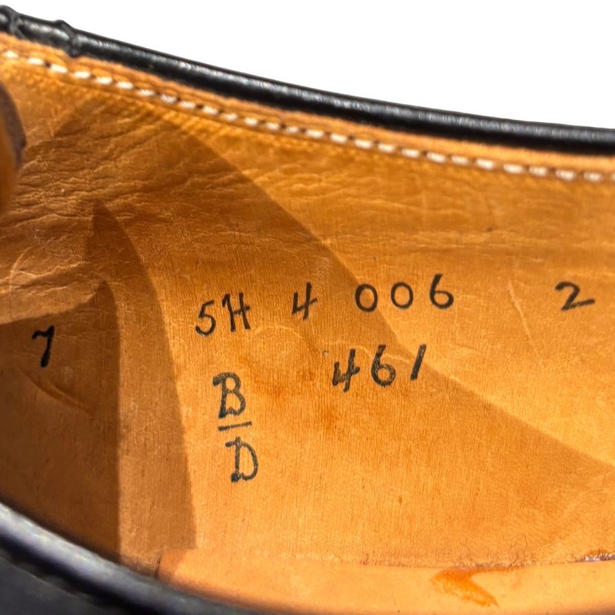 オールデン レザーシューズ 461 旧ロゴ カーフ モックトゥ Uチップ ブラック サイズ7 メンズ ALDEN ビジネスシューズ 約25.0cm【LA】【中古】