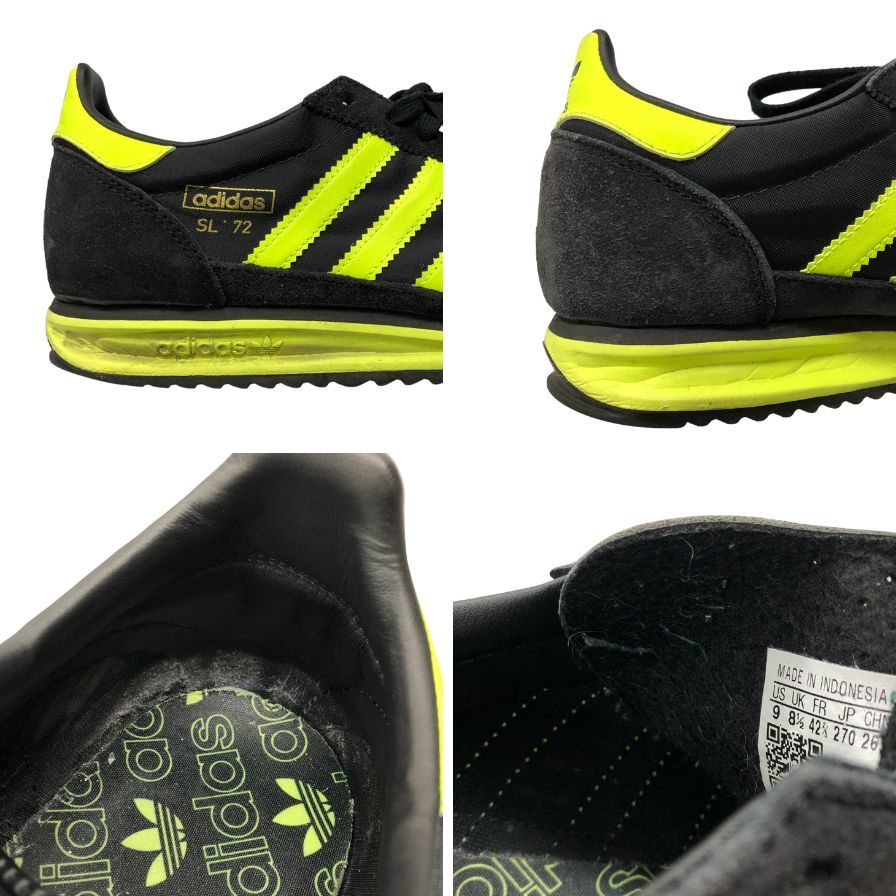 アディダス ローカットスニーカー ナイロンキャンバス スウェード 24年製 ブラック イエロー メンズ サイズ27cm IG4647 adidas SL 72 RS 約27.0cm【AFD1】