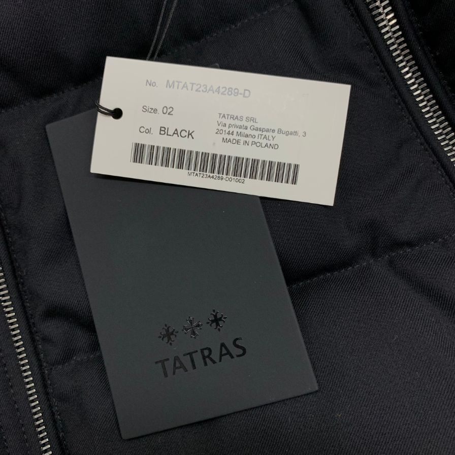 極美品◆タトラス ダウンジャケット ドミッツィアーノ ウール MTAT23A4289 メンズ サイズ02 ブラック系 TATRAS DOMIZIANO 【AFA15】