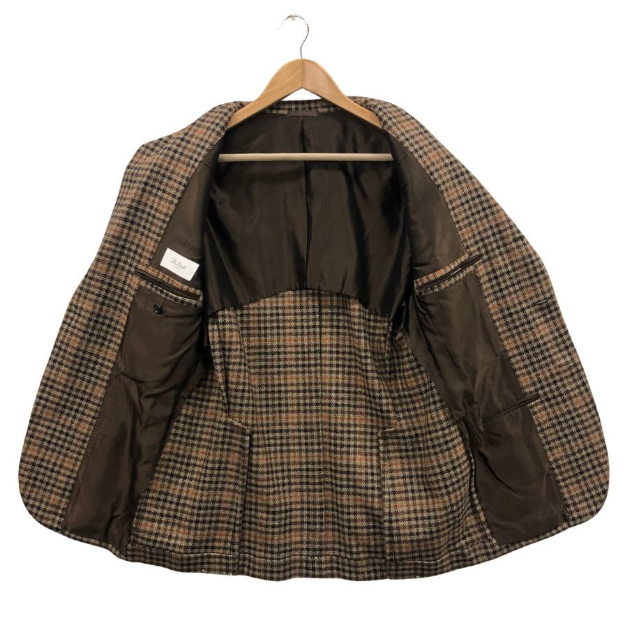 新品同様◆デペトリロ 2Bテイラード ツイード ジャケット メンズ サイズ50 ブラウン De Petrillo 【AFB26】