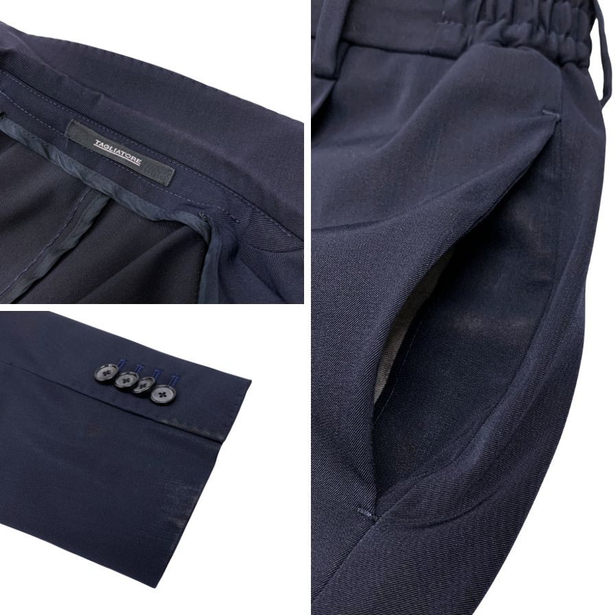 タリアトーレ セットアップ 2Bジャケット ネイビー イージー メンズ サイズ44 TAGLIATORE【AFB24】