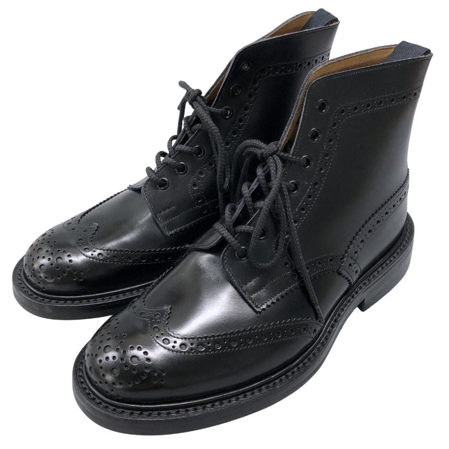 トリッカーズ レースアップブーツ モールトン エイコン ブラック メンズ サイズ8 Tricker’s ブーツ 約26.5cm【LA】【中古】