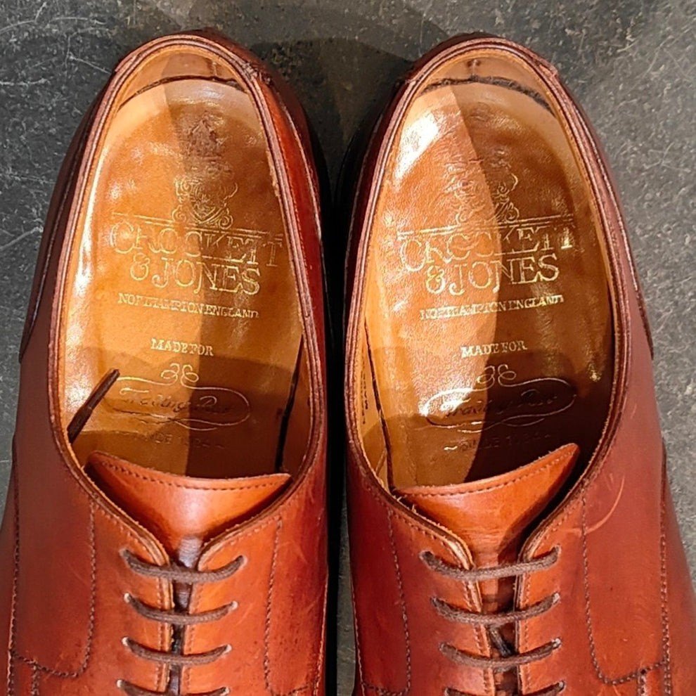 クロケット&ジョーンズ レザーシューズ オンスロー ブラウン メンズ サイズUK7E CROCKETT&JONES ONSLOW ビジネスシューズ 約25.5cm【LA】【中古】