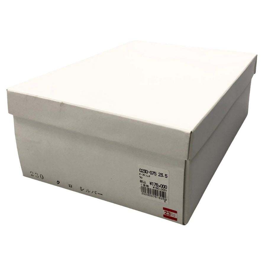 新宿屋 レザースニーカー レザー×オーストリッチ 0230-075 ブラック 23.5cm レディース shinjukuya 約23.5cm【7-6】