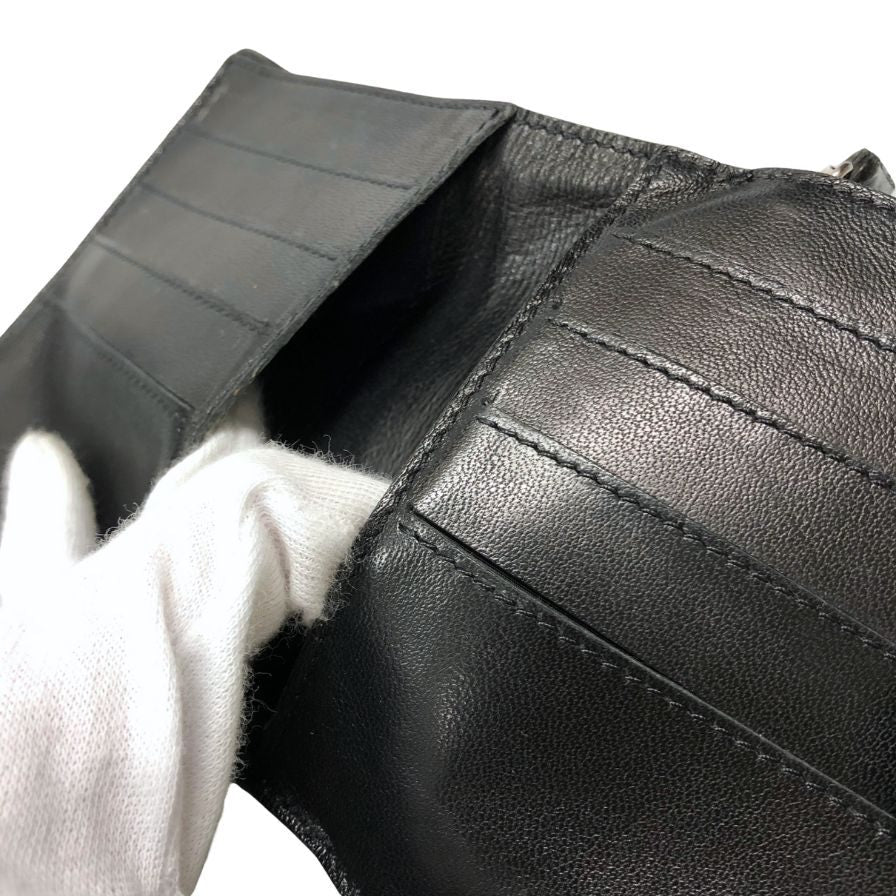 ボッテガヴェネタ 財布 二つ折り ハラコレザー ブラック メンズ BOTTEGA VENETA【AFI13】
