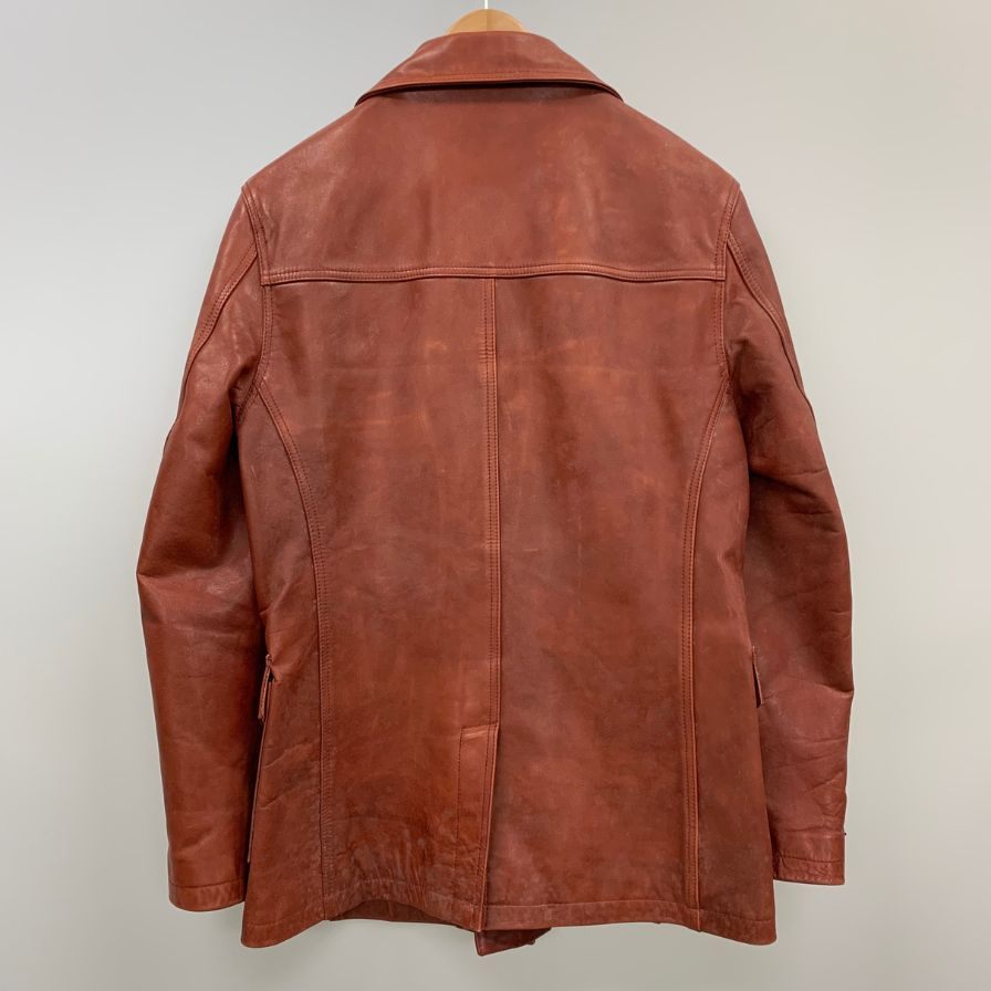 中古◆シーブリュームス ジャケット レザー 牛革 メンズ ボルドー サイズ38 C.brumes 【AFG1】