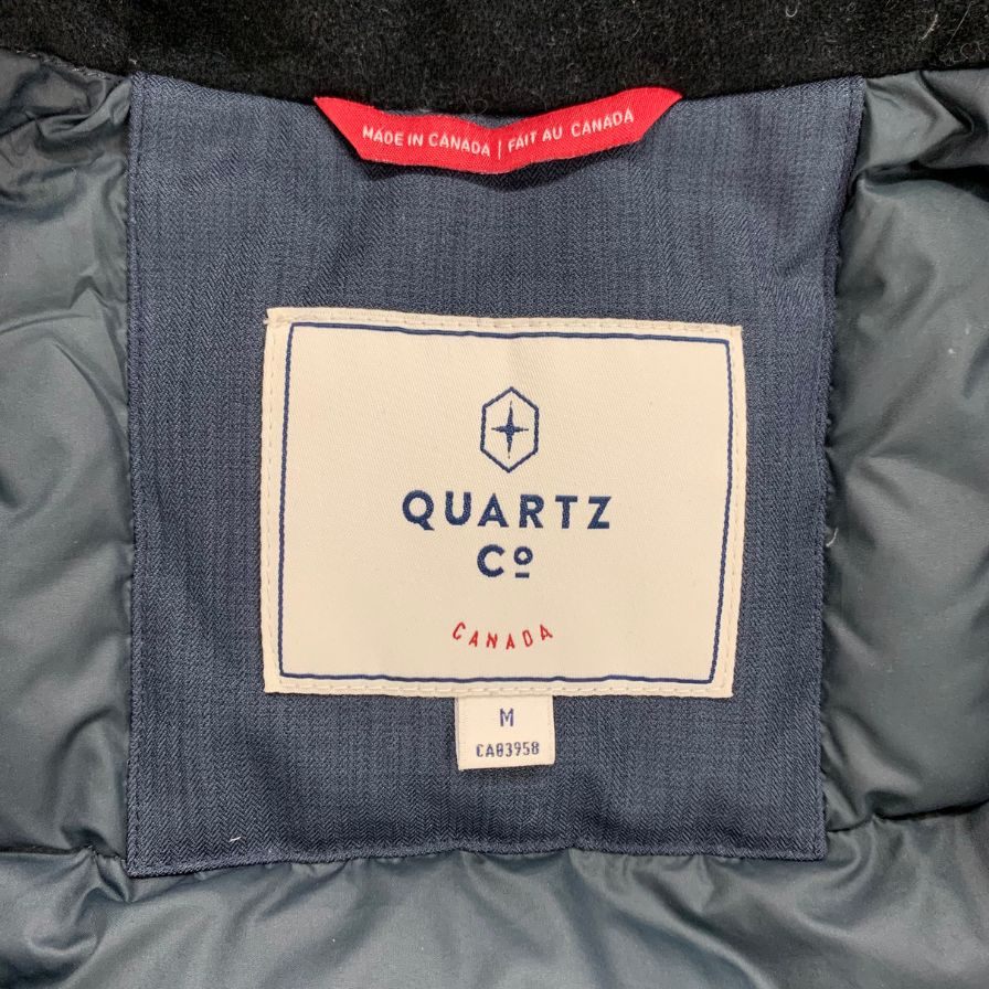 中古◆クオーツ ダウンコート ミドル丈 ネイビー レディース サイズM QUARTZ Co 【AFA15】