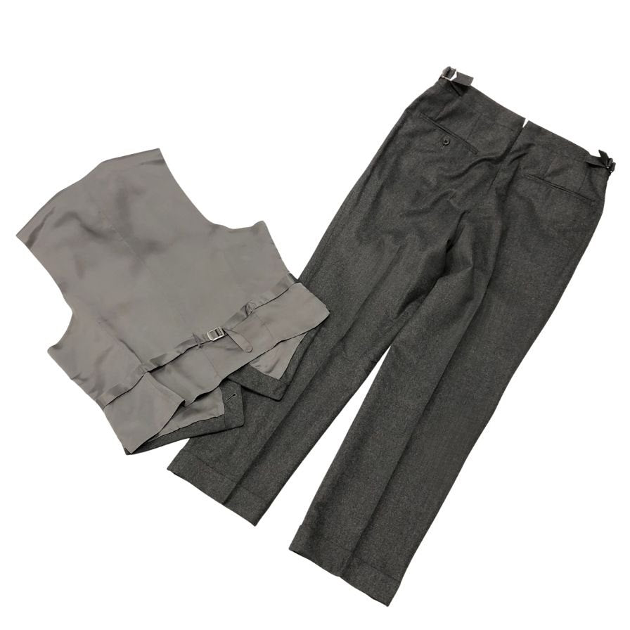 麻布テーラー スリーピース パンツ オーダースーツ フランネル カノニコ グレー系 メンズ サイズオーダー AZABU TAILOR【AFA19】
