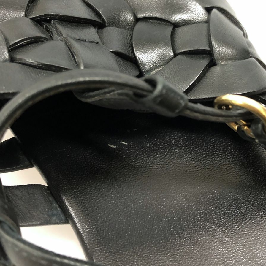 プラダ 編み込みサンダル 1S207M レディース サイズ36.5 ブラック PRADA 約23.0cm【AFC29】
