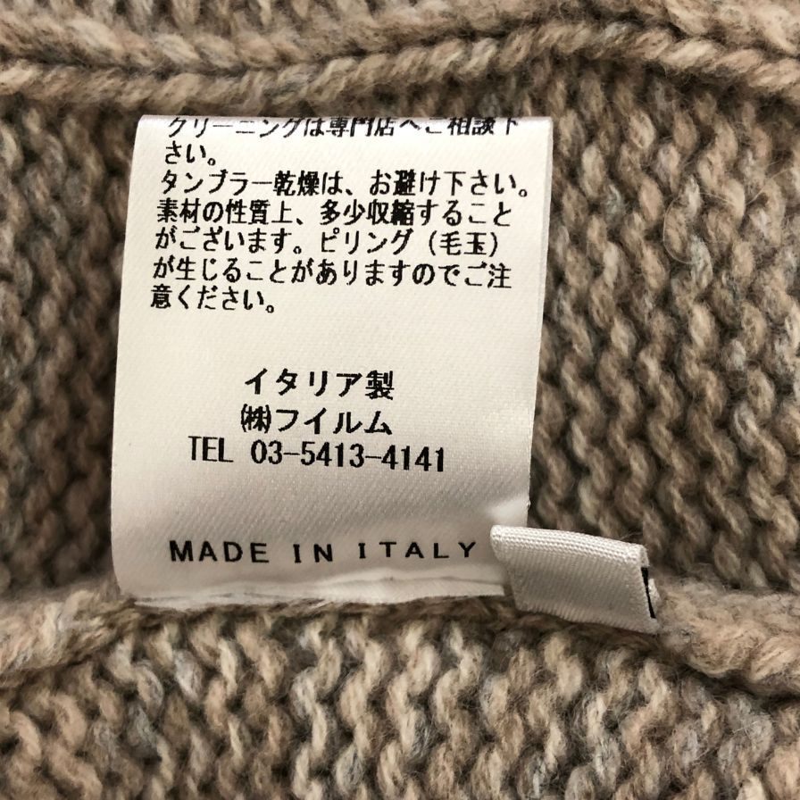美品◆セッテフィーリカシミア ウールカシミヤショール ユニセックス サイズ 44 ベージュ Settefili Cashmere 【AFB4】