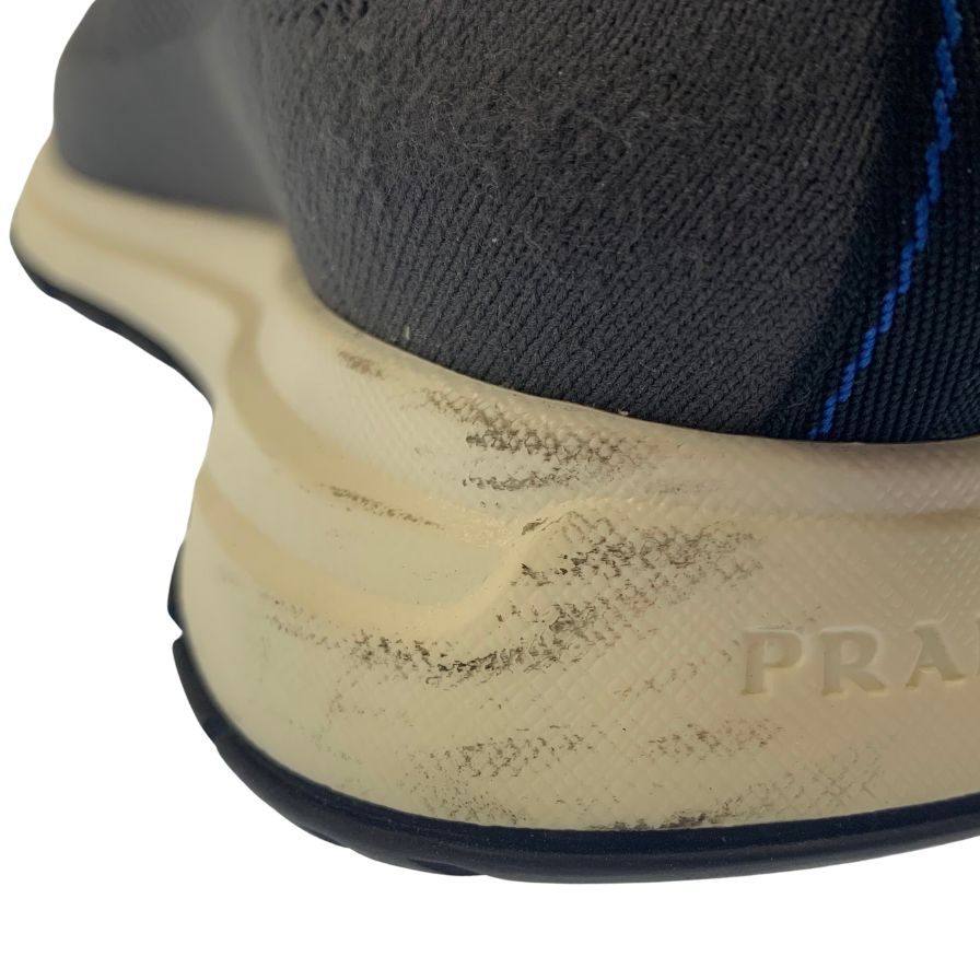 中古◆プラダ スニーカー 3491 メッシュ ニット サイズ6.5 グレー系 メンズ PRADA【AFC40】