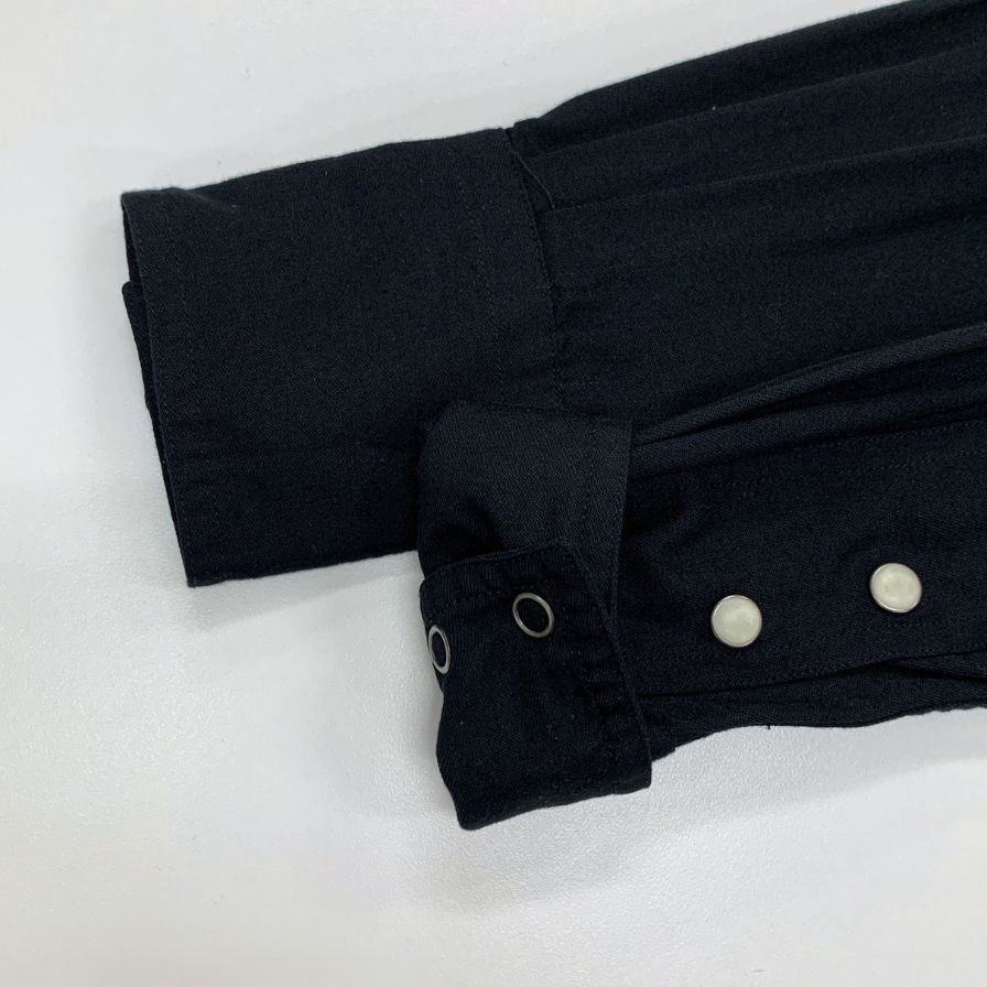 美品◆ダブルアールエル ラルフローレン ウエスタンシャツ スナップボタン レーヨン ブラック メンズ サイズ2 RRL RALPH LAUREN 【AFB27】