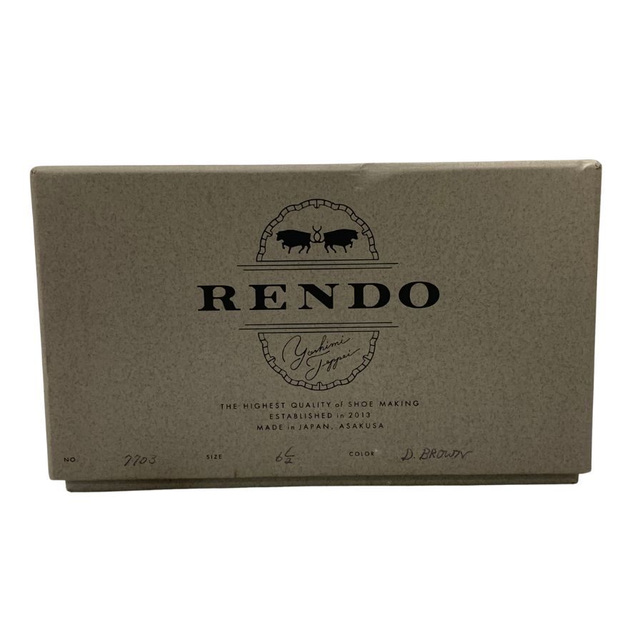 レンド レザーシューズ 7703 サイドエラスティック サイズ7.5 ブラウン系 メンズ RENDO 約26.0cm【AFD7】
