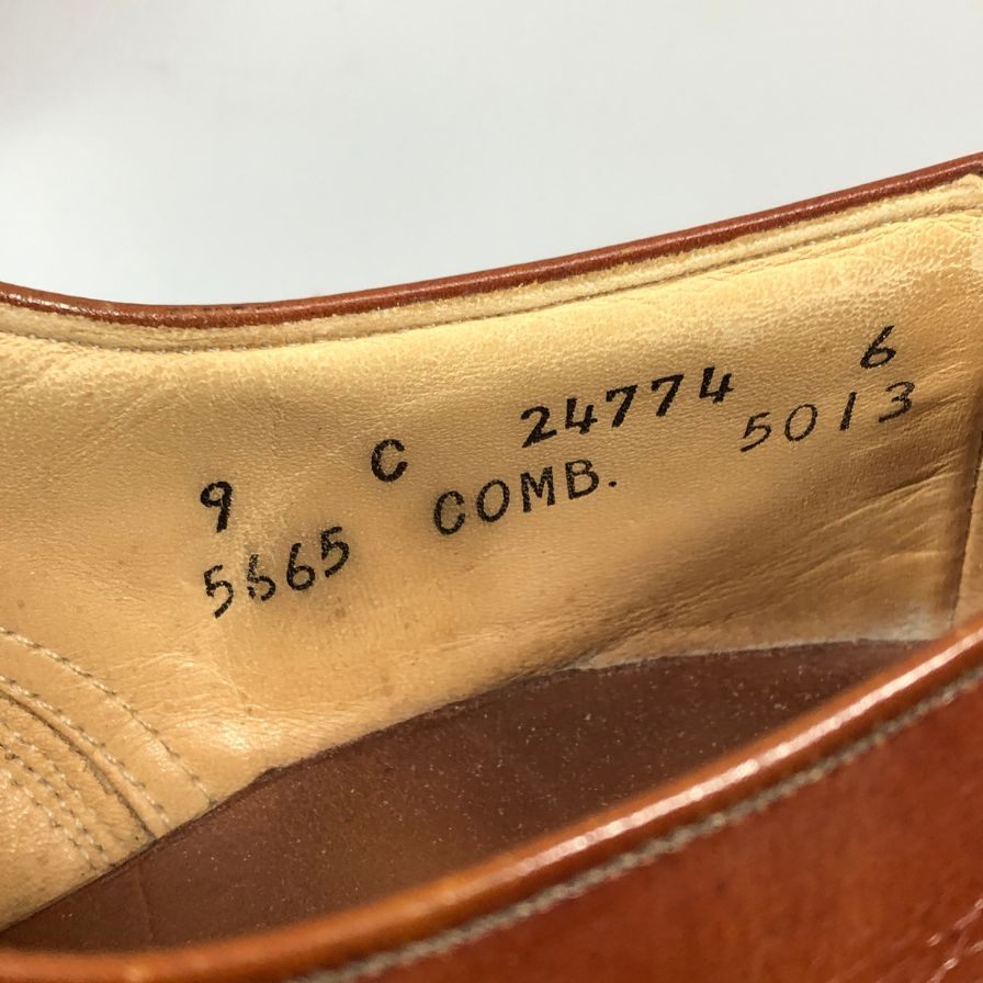 アレンエドモンズ レザーシューズ キャップトゥ 24774 ガラスレザー ブラウン メンズ サイズ US9C ALLEN EDMONDS 約27.0cm【PTM5】