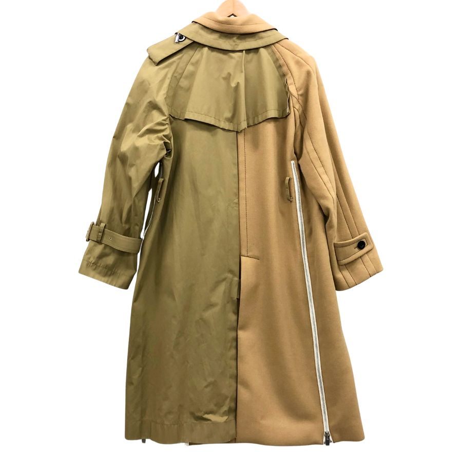 極美品◆サカイ 19年製 再構築コート レディース サイズ1 19-04534 ベージュ sacai 【AFB11】
