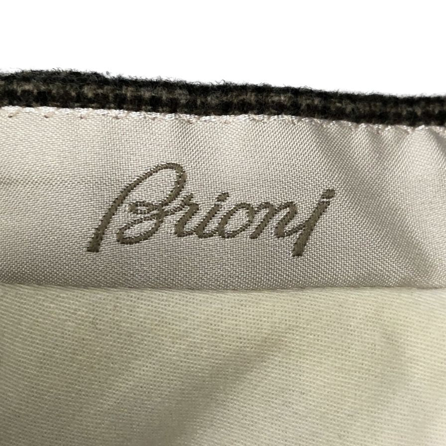 ブリオーニ スラックス チェック メンズ ウール ポリウレタン サイズ48 ブラウン系 Brioni【】