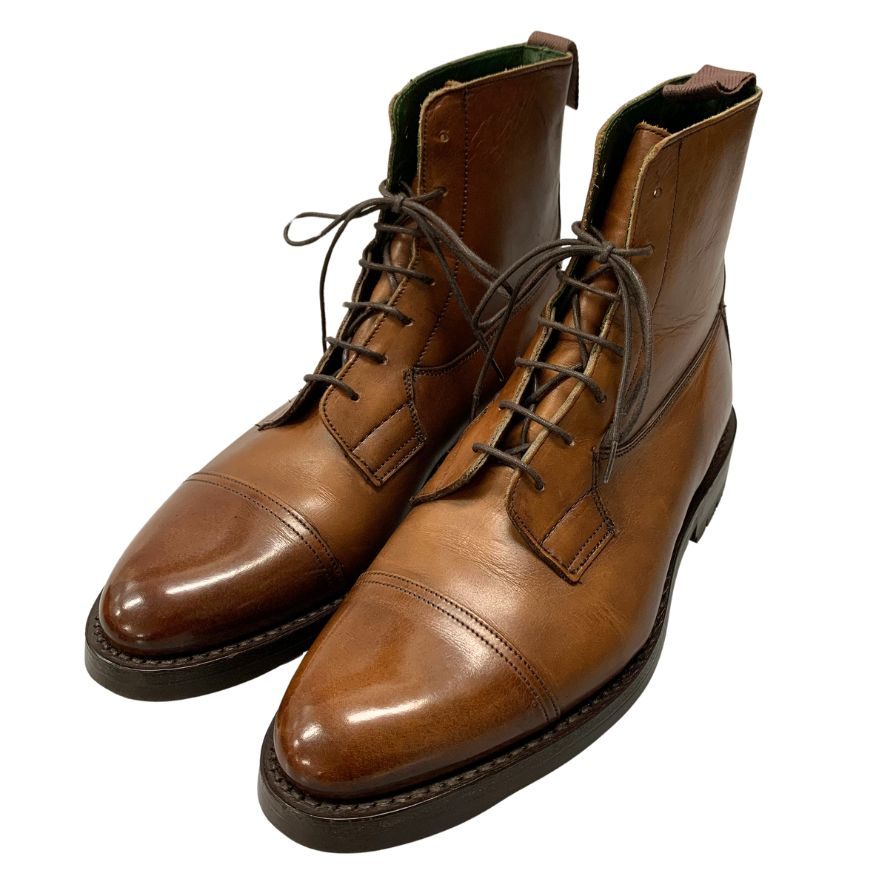 トリッカーズ レザーブーツ M7242 ストレートチップ レースアップ ブラウン メンズ サイズ8 Tricker's 約26.5cm【LA】